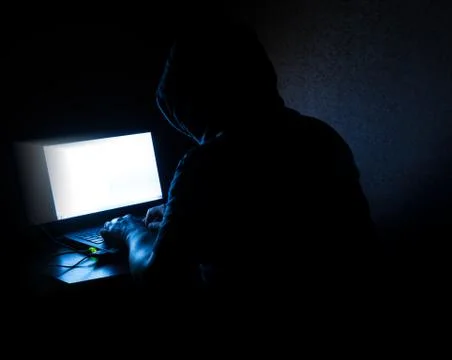 Computer Hacker Stealing Data Stock Photos