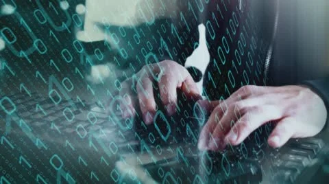 Computer hacker typing on keyboard conception Video stock 64865023