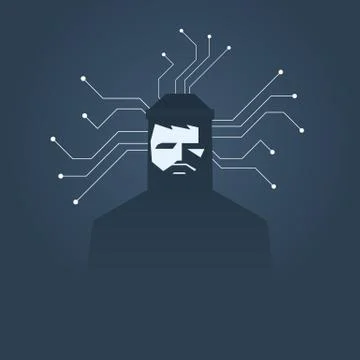 Computer hacker vector symbol. Cyber security, phishing, digital theft and data Stock Illustration