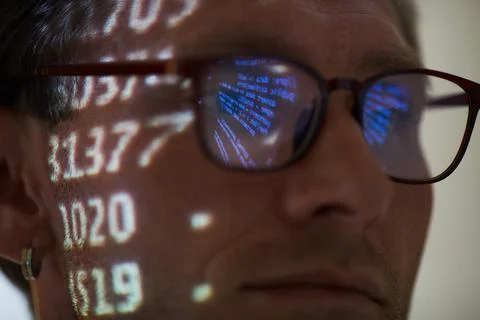 Computer hacker working with computer code Foto stock