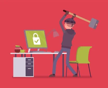 Computer hacking attempt 스톡 일러스트