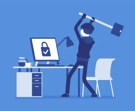 Computer hacking attempt Illustrazione stock