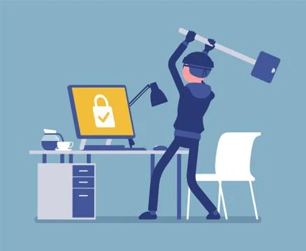 Computer hacking attempt Illustrazione stock