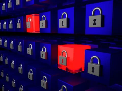 Computer hacking concept. The attack on the segments. 스톡 일러스트