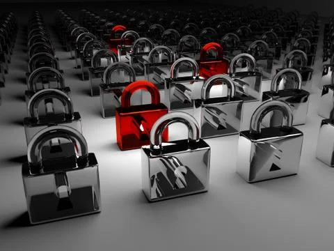 Computer hacking concept. The attack on the segments. Stock-Illustration