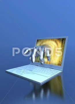 Computer hacking, conceptual artwork Stock Illustration