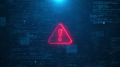 Computer hacking error message warning glitch text and noise effects alert of ha Stock Footage 312022607