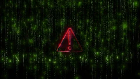 Computer hacking error message warning glitch text and noise effects alert of Stock Footage 313644562