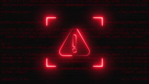 Computer hacking error message warning sign animation Stock Footage 325212145