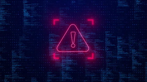 Computer hacking error message warning and alert of hacker attack system Stock Footage 346801873