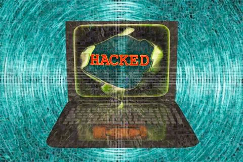 Computer hacking, illustration 库存插图