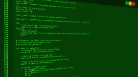 Computer hacking program with computer screen. computer hacker coding screen Stock Footage 196418233