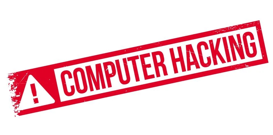 Computer Hacking rubber stamp 스톡 일러스트