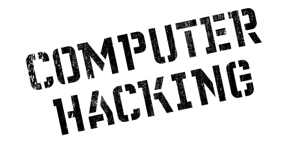 Computer Hacking rubber stamp Illustrazione stock