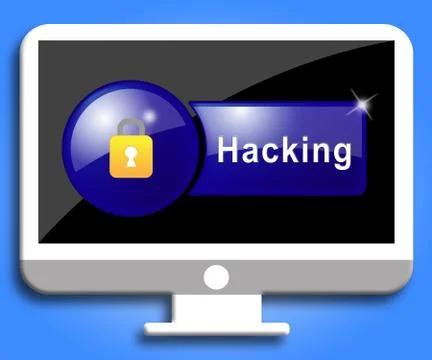 Computer Hacking Shows Crime Threat And Vulnerability Stock Illustration