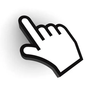 Computer hand black and white Stock Illustration