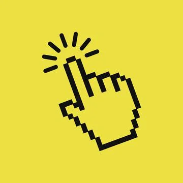 Computer hand cursor click, Hand pointer clicking effect, vector illustration. Stock Illustration