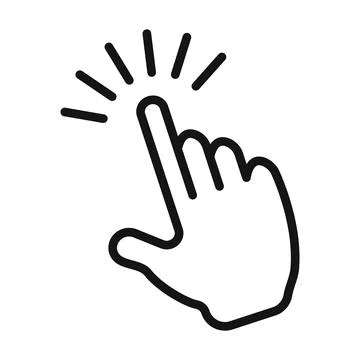 Computer hand cursor click icon mark in filled style Stock Illustration