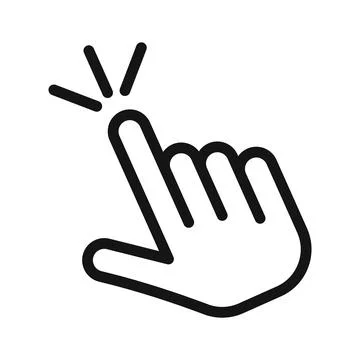 Computer hand cursor click icon Black line art vector Illustrazione stock