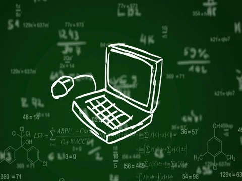 Computer hand drawn formula green SD Stock Footage