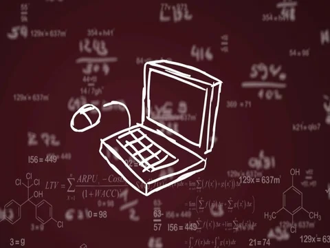 Computer   hand drawn   formula   red Stock Footage 73393091