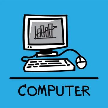 Computer hand-drawn style. Stock Illustration