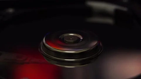 Computer Hard Disk Close up reading Data. Stock Footage 163908558