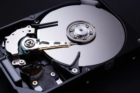 Computer hard disk. Detail of a computer. Stock Photos