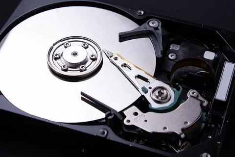 Computer hard disk. Detail of a computer. Stock Photos