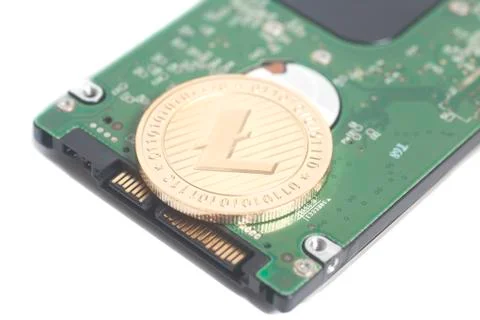 Computer Hard Disk Drive HDD for notebook with Litecoin 写真素材