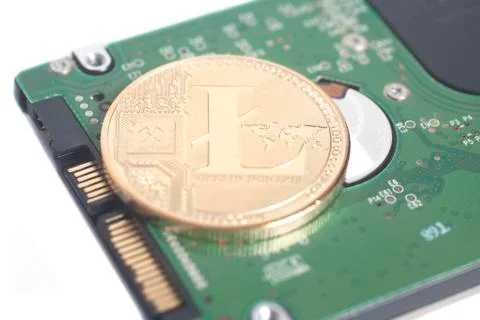Computer Hard Disk Drive HDD for notebook with Litecoin 写真素材
