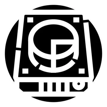 Computer hard disk drive icon storing data Stock Illustration