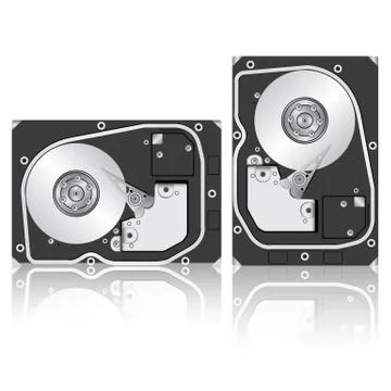 Computer hard disk drive. Illustrazione stock