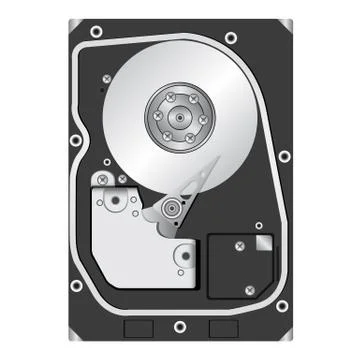 Computer hard disk drive. Illustrazione stock