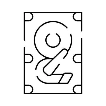 Computer hard disk drive storing digital data icon イラスト素材