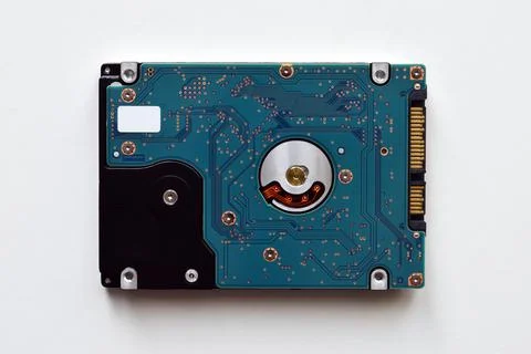 Computer hard disk isolated on white background. Technology drive storage Stock-Fotos