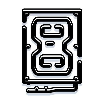 Computer hard drive data storage technology icon Stock Illustration