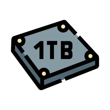 Computer hard drive icon 1tb data storage Stockillustratie