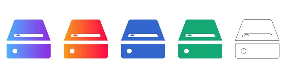 Computer Hard Drive Icons Stockillustratie