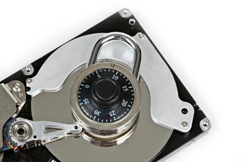 Computer hard drive with lock Stock Photos