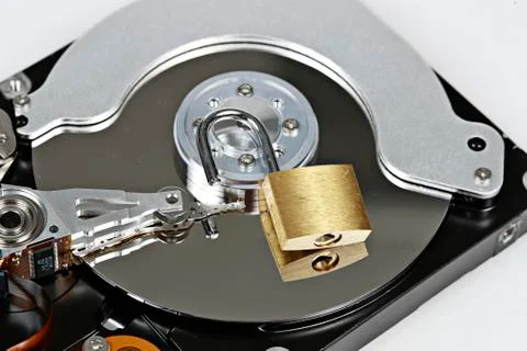 Computer hard drive with lock Stock Photos