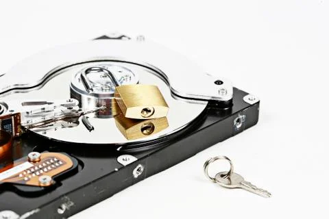 Computer hard drive with lock Stock Photos