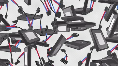Computer hard drive loop tile Swirl with alpha channel. This is a looping and Stock Footage 306069634