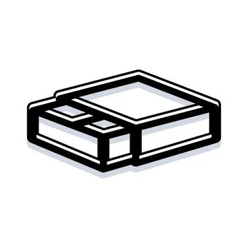 Computer hard drive outline icon on white background イラスト素材