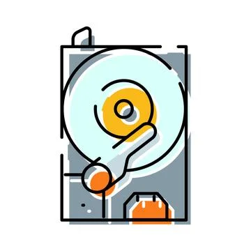 Computer hard drive storing digital data icon Stock Illustration