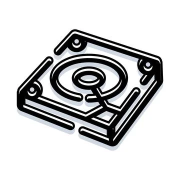 Computer hard drive storing digital data information Stock Illustration