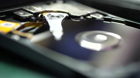 Computer hard drives spinning Stock Footage 228850115