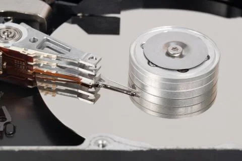 Computer harddisk closed up Stock Photos