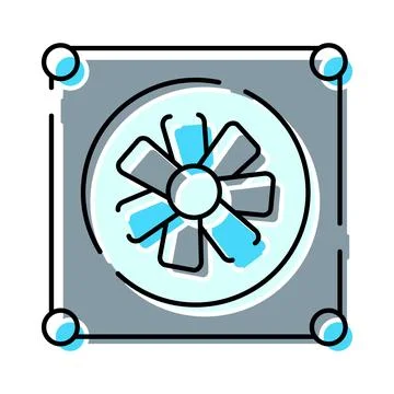 Computer hardware cooling fan keeping server temperatures down Stock Illustration