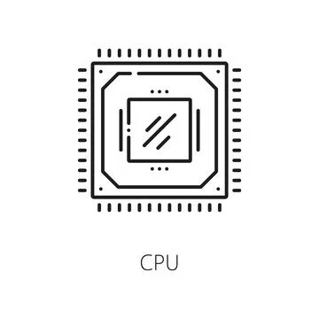 Computer hardware, electronics software line icon 库存插图